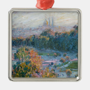 Ornement Carré Argenté Claude Monet - Vue des Tuileries, étude