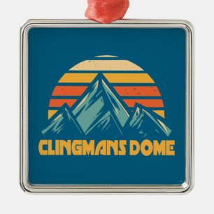 Ornement Carré Argenté Clingmans Dome Retro Turquoise