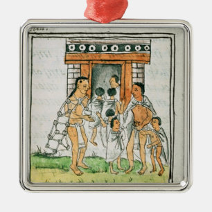 Ornement Carré Argenté Codex florentin par Bernardino de Sahagun