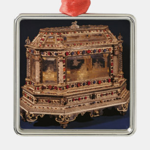 Ornement Carré Argenté Coffre de mariage, 1753