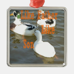 Ornement Carré Argenté Comme Père Comme Fils.