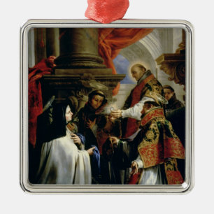 Ornement Carré Argenté Communion de St Teresa d'Avila c.1670