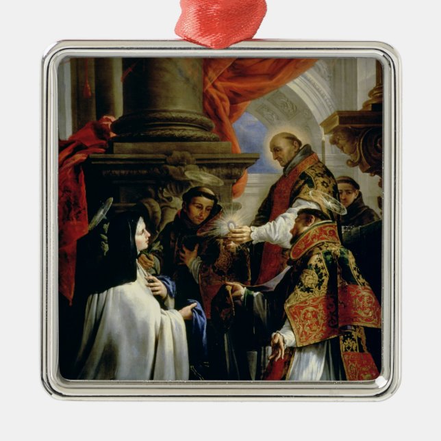 Ornement Carré Argenté Communion de St Teresa d'Avila c.1670 (Devant)