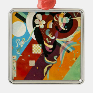 Ornement Carré Argenté Compositon Abstrait Kandinsky IX