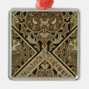 Ornement Carré Argenté Conception ecclésiastique de papier peint de