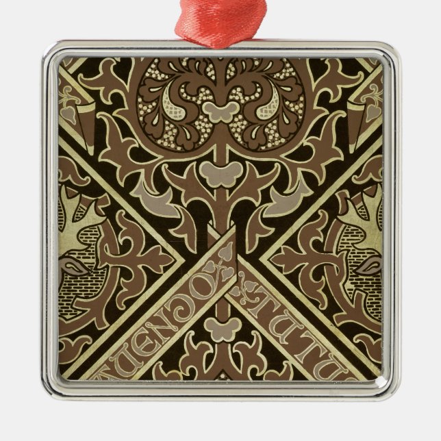 Ornement Carré Argenté Conception ecclésiastique de papier peint de (Devant)