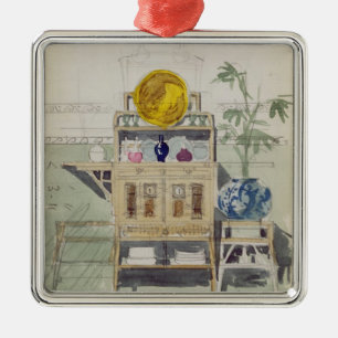 Ornement Carré Argenté Conception pour un buffet, c.1860s-70s (la semaine