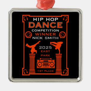 Ornement Carré Argenté Concours de danse Hip hop