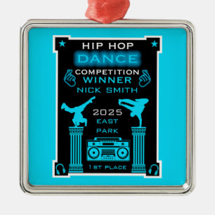 Ornement Carré Argenté Concours de danse Hip hop