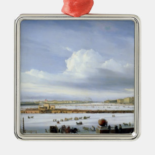 Ornement Carré Argenté Conduisant sur le Neva, 1854