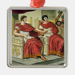 Ornement Carré Argenté Consuls romains, de "L'Antica Roma", 1825 (couleur