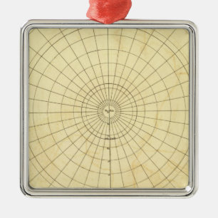 Ornement Carré Argenté Contour d'hémisphère sud
