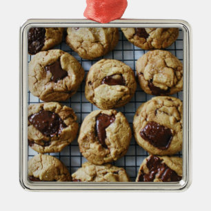 Ornement Carré Argenté Cookies de chips au chocolat