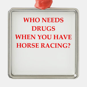 Ornement Carré Argenté course de chevaux