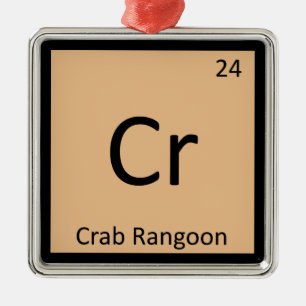 Ornement Carré Argenté Cr - Crab Rangoon Appetizer Symbole de chimie