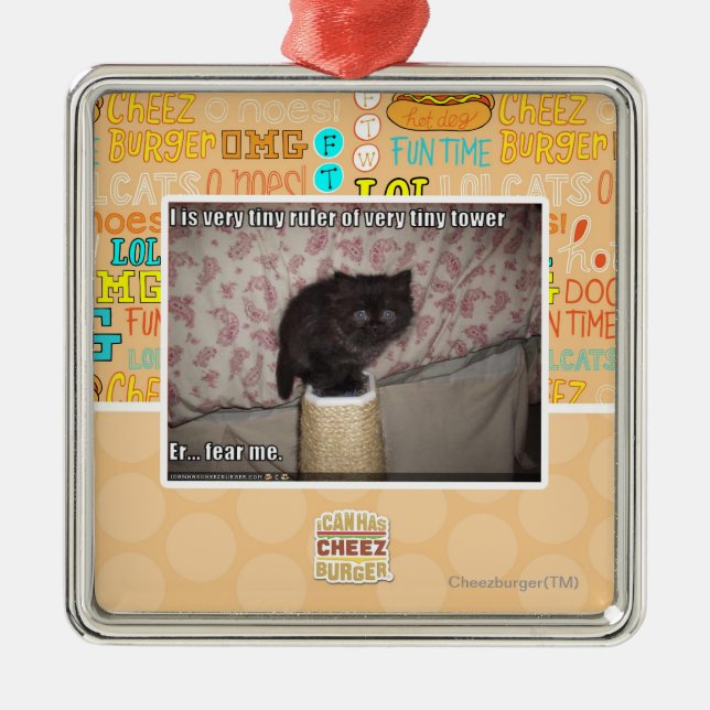 Ornement Carré Argenté Craignez-moi (Devant)