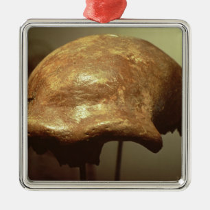 Ornement Carré Argenté Crâne d'un Neanderthal