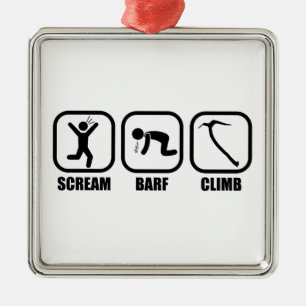 Ornement Carré Argenté Cri Barf Climb