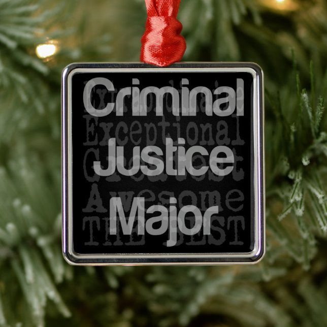 Ornement Carré Argenté Criminal Justice major (Arbre)