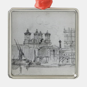 Ornement Carré Argenté Croquis de Westminster, 1860