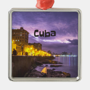 Ornement Carré Argenté Cuba La Havane La Nuit