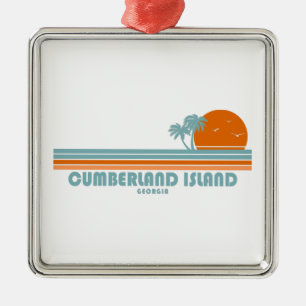 Ornement Carré Argenté Cumberland Island Géorgie Palmiers Soleil
