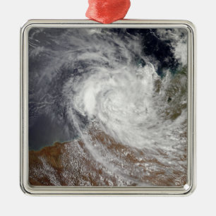 Ornement Carré Argenté Cyclone tropical Billy sur l'Australie