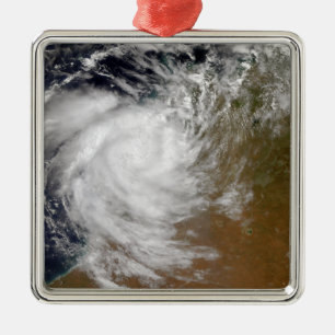 Ornement Carré Argenté Cyclone tropical Magda débarque en Australie