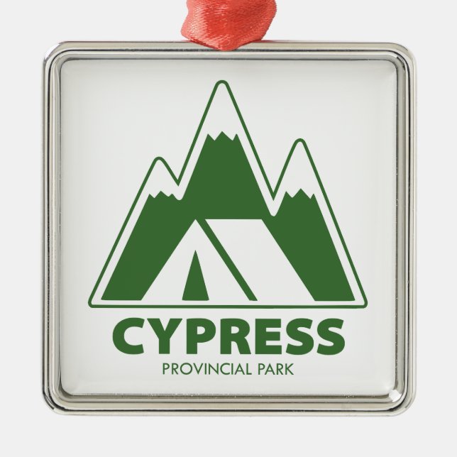 Ornement Carré Argenté Cypress Provincial Park Mountains Camping (Devant)