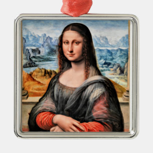 Ornement Carré Argenté Da Vinci - Mona Lisa, peinture mondialement connue