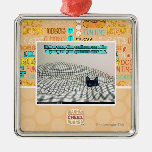 Ornement Carré Argenté Dans le continuum de temps d'espace d'ur (Devant)