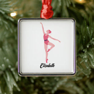 Ornement Carré Argenté Danse ballerine personnalisation