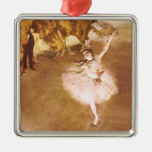 Ornement Carré Argenté Danseur de ballet Diplôme de la peinture étoile