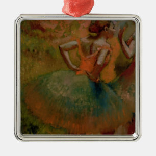 Ornement Carré Argenté Danseurs d'Edgar Degas   utilisant des jupes de