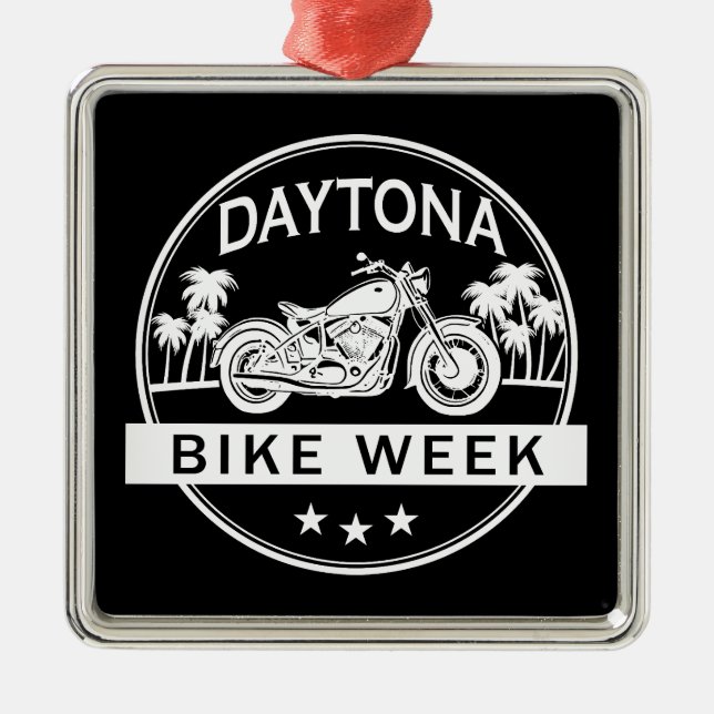 Ornement Carré Argenté Daytona Moto Week (Devant)