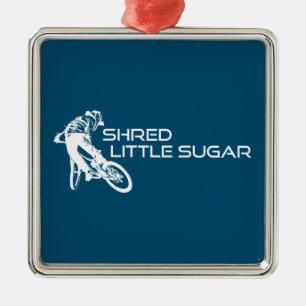 Ornement Carré Argenté Déchiqueter Little Sugar Vélo de Montagne en Arkan