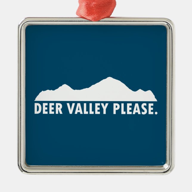 Ornement Carré Argenté Deer Valley S'il vous plaît (Devant)