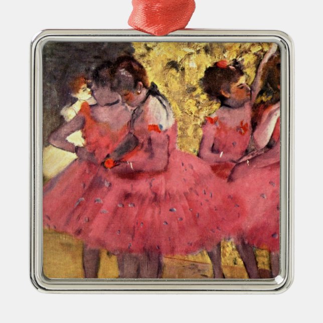 Ornement Carré Argenté Degas - Les Danseurs Roses (Devant)
