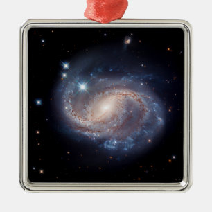 Ornement Carré Argenté Delphinus Constellation NGC 6956