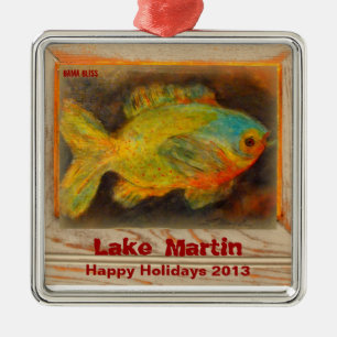 Ornement Carré Argenté DERNIÈRES ANNÉES ** 2013 ** lac Martin ornament