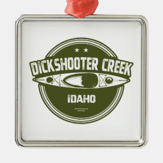 Ornement Carré Argenté Dickshooter Creek Idaho Kayaking