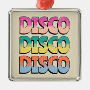 Ornement Carré Argenté Disco Music