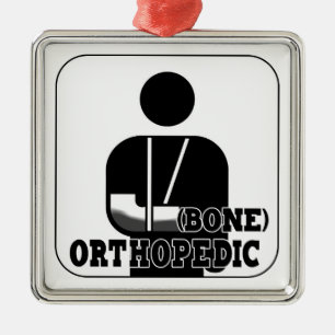 ORNEMENT CARRÉ ARGENTÉ DOCTEUR ORTHOPÉDIQUE CHRISTMAS ORNAMENT BONE