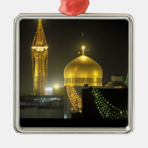 Ornement Carré Argenté Dôme doré de l'Imam Reza Shrine Complex à