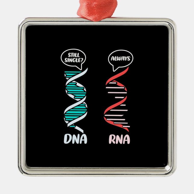 Ornement Carré Argenté Don de scientifique | Rna enseignant en biologie (Devant)