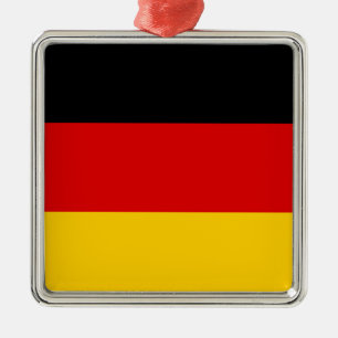 Ornement Carré Argenté Drapeau allemand (Allemagne)