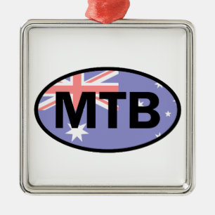 Ornement Carré Argenté Drapeau Australie VTT