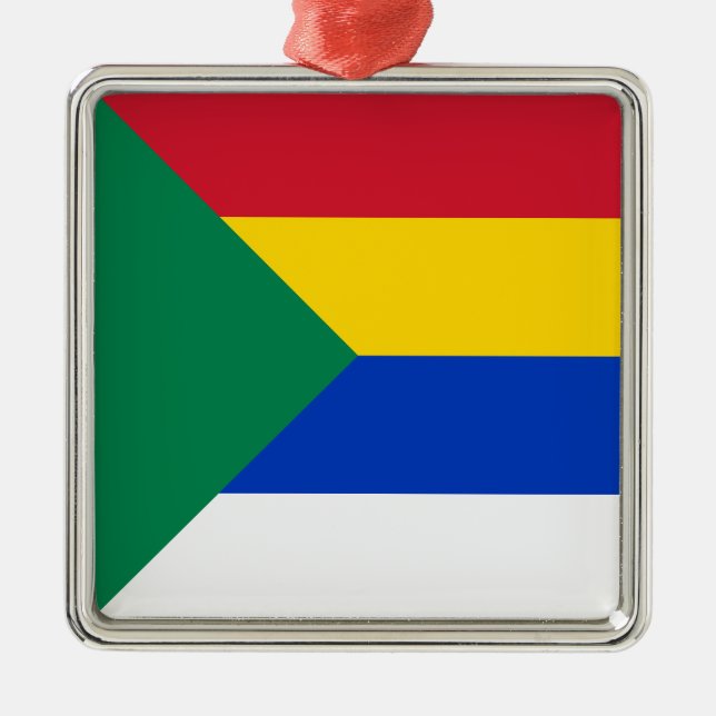 Ornement Carré Argenté Drapeau de la foi religieuse druze (Devant)