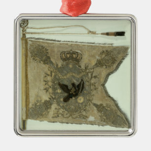 Ornement Carré Argenté Drapeau de l'infanterie prussienne sous Frederick