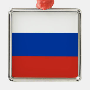 Ornement Carré Argenté Drapeau russe (Russie)